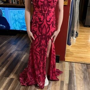 Pink Maxi Gown with Sweetheart Neckline